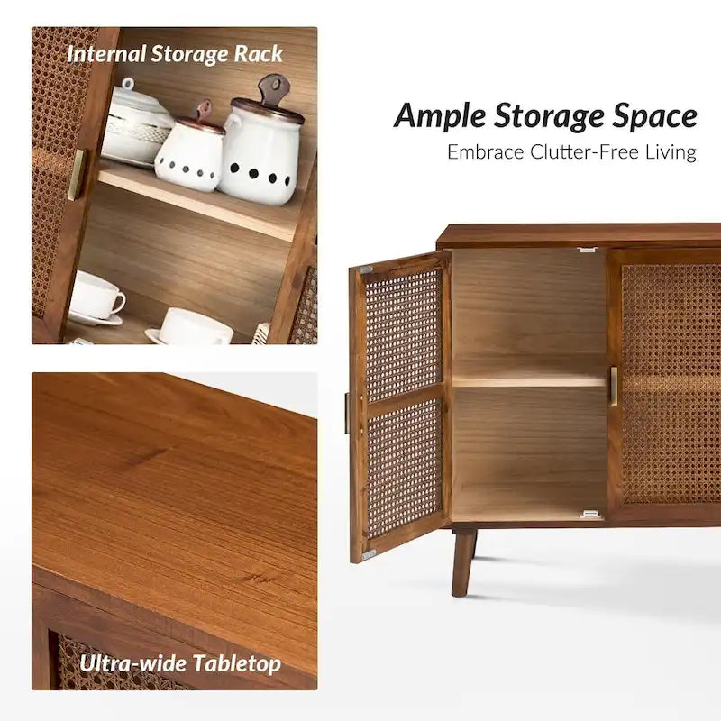 Meuble d'appoint Borsippa à 2 portes avec étagères par HULALA HOME