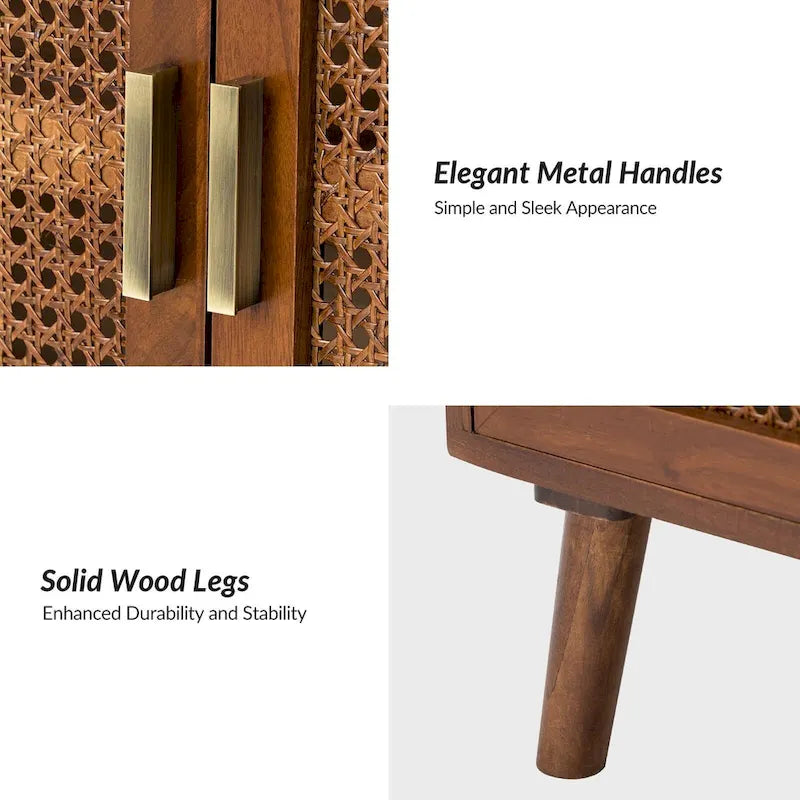 Meuble d'appoint Borsippa à 2 portes avec étagères par HULALA HOME