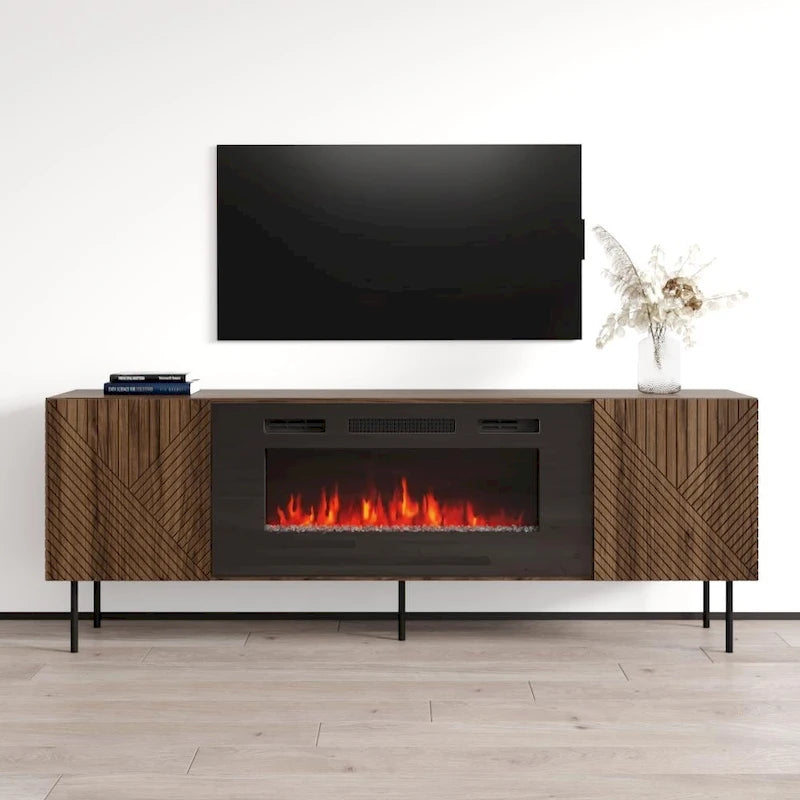 Meuble TV cheminée Art Déco BL-EF