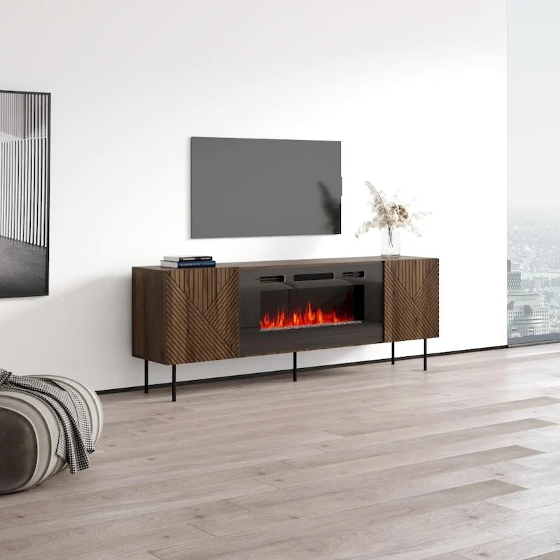 Meuble TV cheminée Art Déco BL-EF