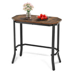 Narrow End Table Industrial Slim Sofa Side Table with Steel Frame