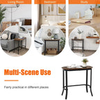 Table d'appoint étroite de style industriel, table de chevet fine avec structure en acier