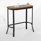 Table d'appoint étroite de style industriel, table de chevet fine avec structure en acier