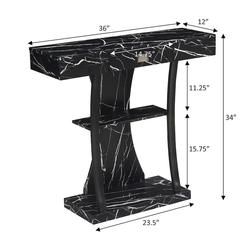 Console Newport Harri à 1 tiroir avec étagères de Convenience Concepts