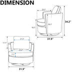 Modern Upholstered Swivel Barrel Chair(Set Of 2)