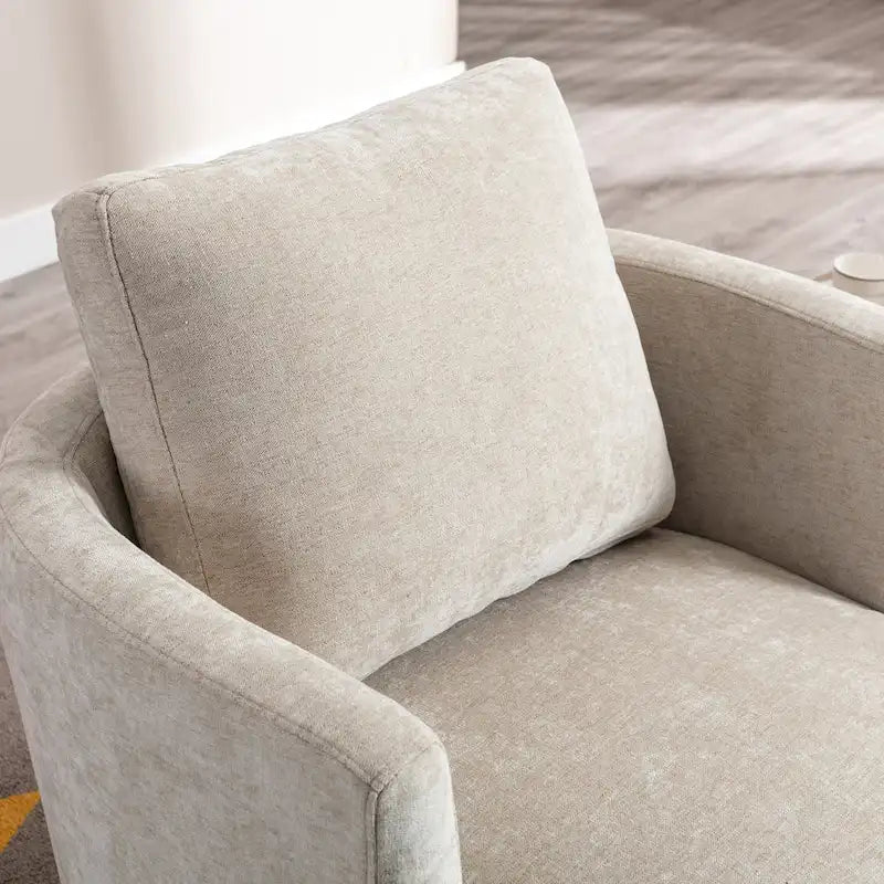 Modern Upholstered Swivel Barrel Chair(Set Of 2)