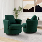 Modern Upholstered Swivel Barrel Chair(Set Of 2)