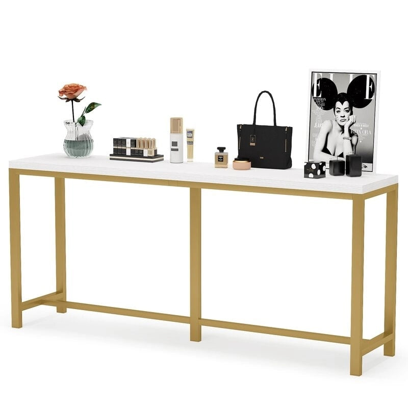 Table console extra longue de 180 cm (70,9 pouces), à placer derrière un canapé ou à utiliser comme table d'entrée ou table de bar.