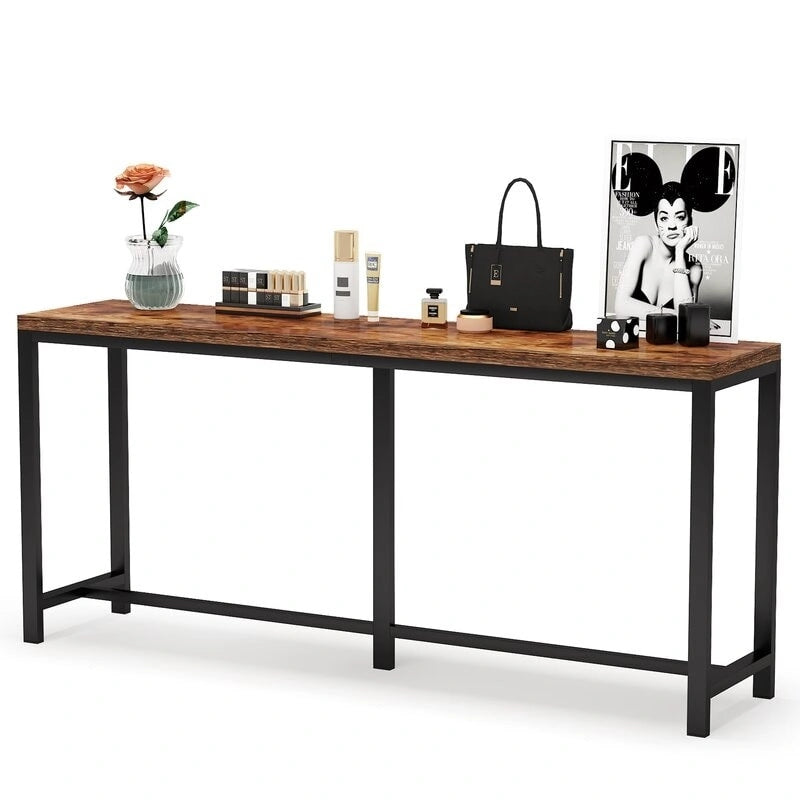 Table console extra longue de 180 cm (70,9 pouces), à placer derrière un canapé ou à utiliser comme table d'entrée ou table de bar.