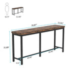Table console extra longue de 180 cm (70,9 pouces), à placer derrière un canapé ou à utiliser comme table d'entrée ou table de bar.