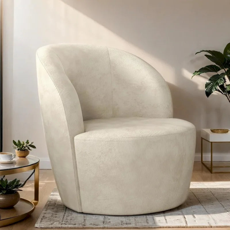 Fauteuil pivotant rond confortable pour salon