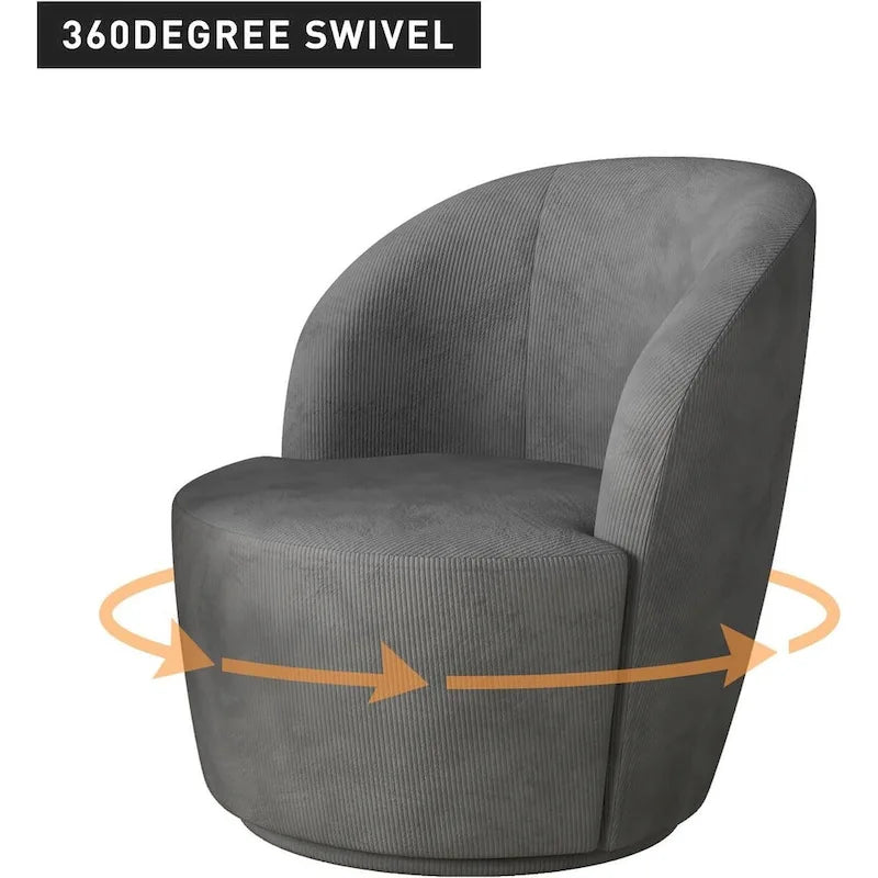 Fauteuil pivotant rond confortable pour salon