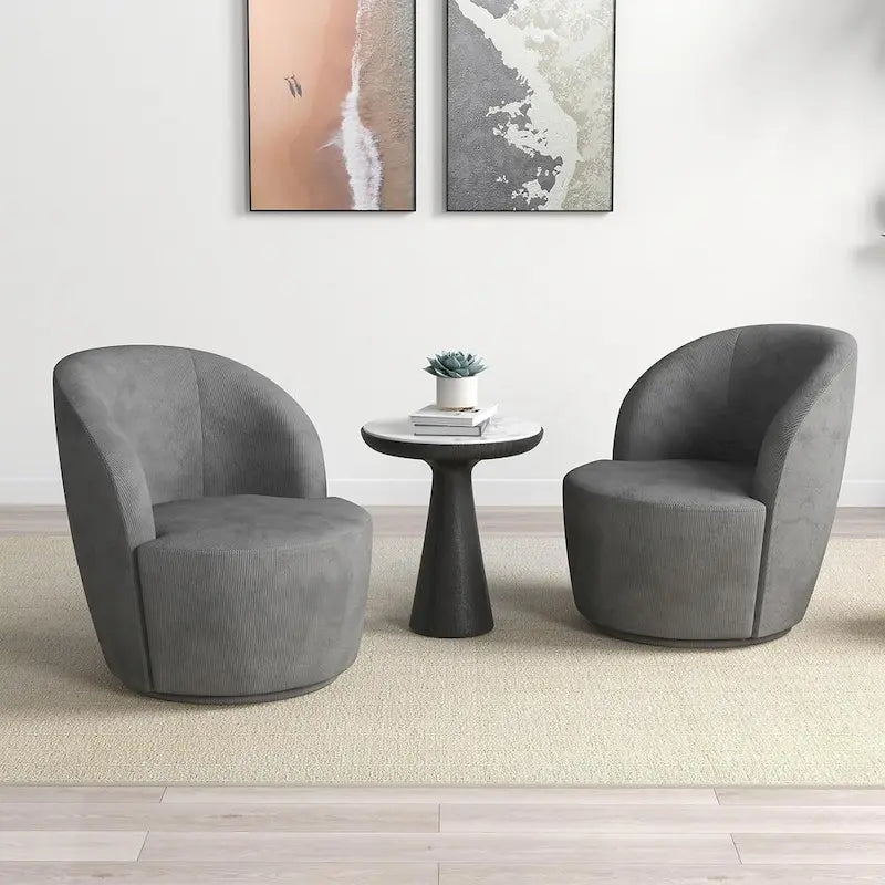 Fauteuil pivotant rond confortable pour salon