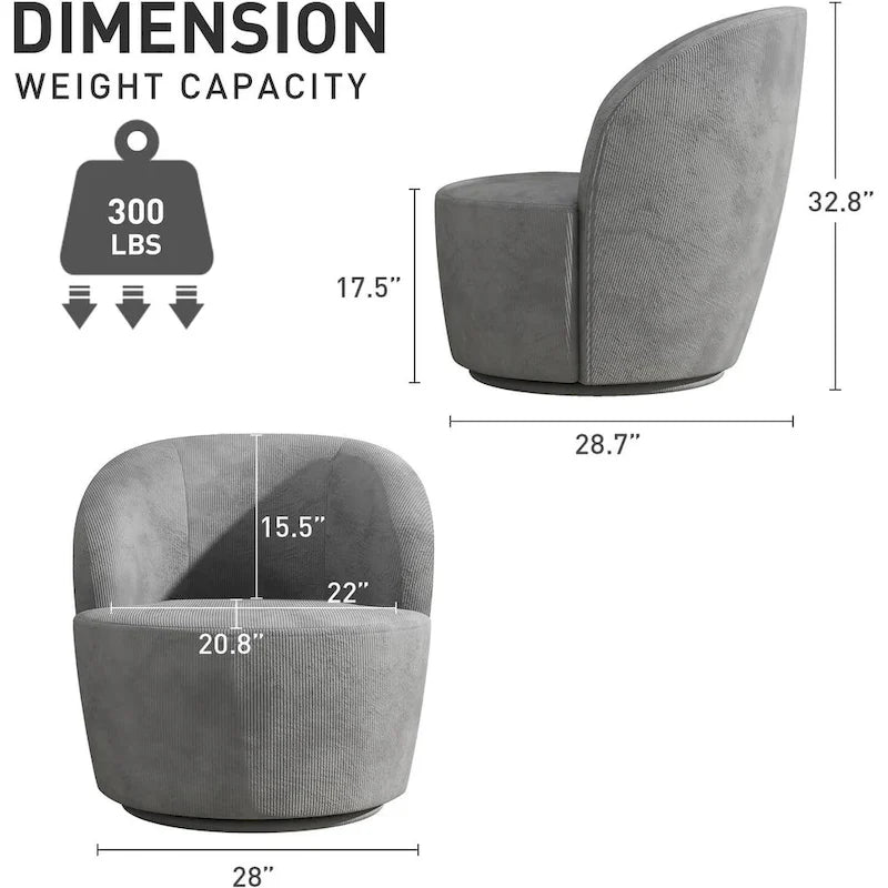 Fauteuil pivotant rond confortable pour salon