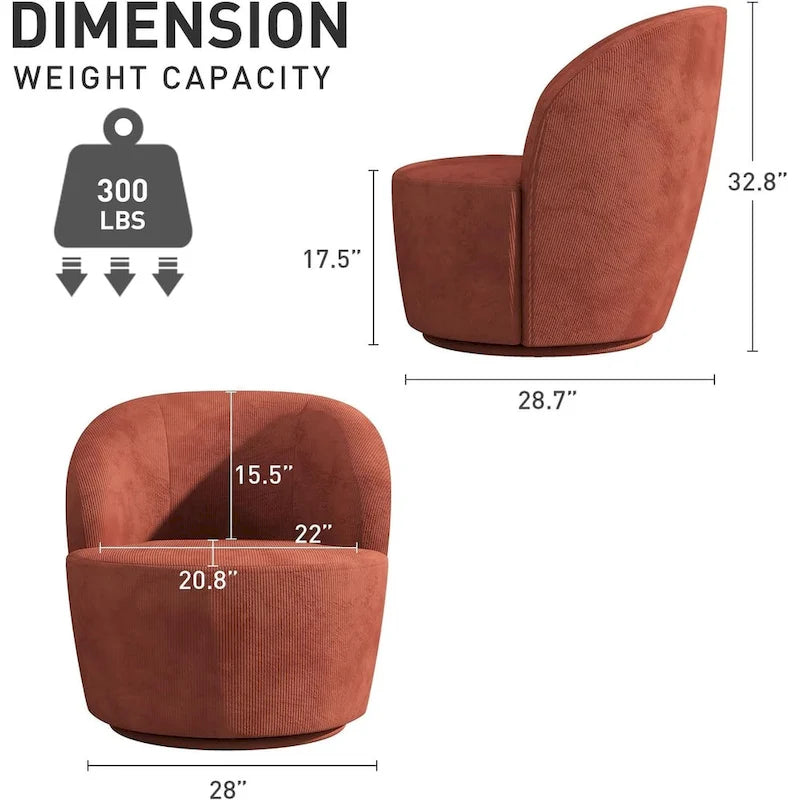 Fauteuil pivotant rond confortable pour salon