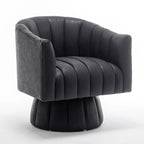 Fauteuil pivotant SEYNAR style milieu du siècle, en cuir PU capitonné, forme tonneau.