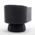 Fauteuil pivotant SEYNAR style milieu du siècle, en cuir PU capitonné, forme tonneau.