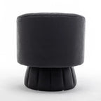 Fauteuil pivotant SEYNAR style milieu du siècle, en cuir PU capitonné, forme tonneau.