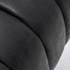 Fauteuil pivotant SEYNAR style milieu du siècle, en cuir PU capitonné, forme tonneau.