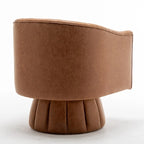 Fauteuil pivotant SEYNAR style milieu du siècle, en cuir PU capitonné, forme tonneau.