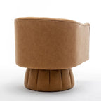 Fauteuil pivotant SEYNAR style milieu du siècle, en cuir PU capitonné, forme tonneau.