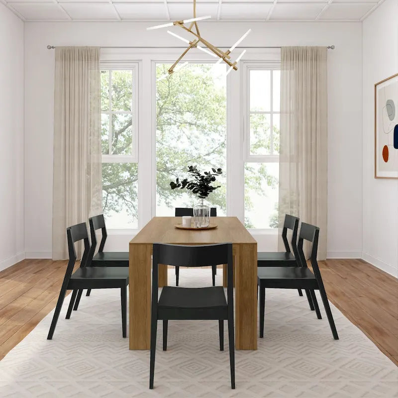 Ensemble table et chaises de salle à manger Plank and Beam 72 en bois massif moderne