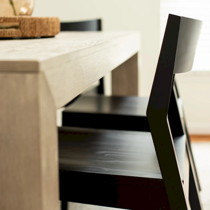 Ensemble table et chaises de salle à manger Plank and Beam 72 en bois massif moderne