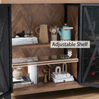 Buffet bar Myhozm avec casier à vin, meuble de rangement moderne pour bar à vin et salle à manger, gris/marron