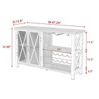 Buffet bar Myhozm avec casier à vin, meuble de rangement moderne pour bar à vin et salle à manger, gris/marron