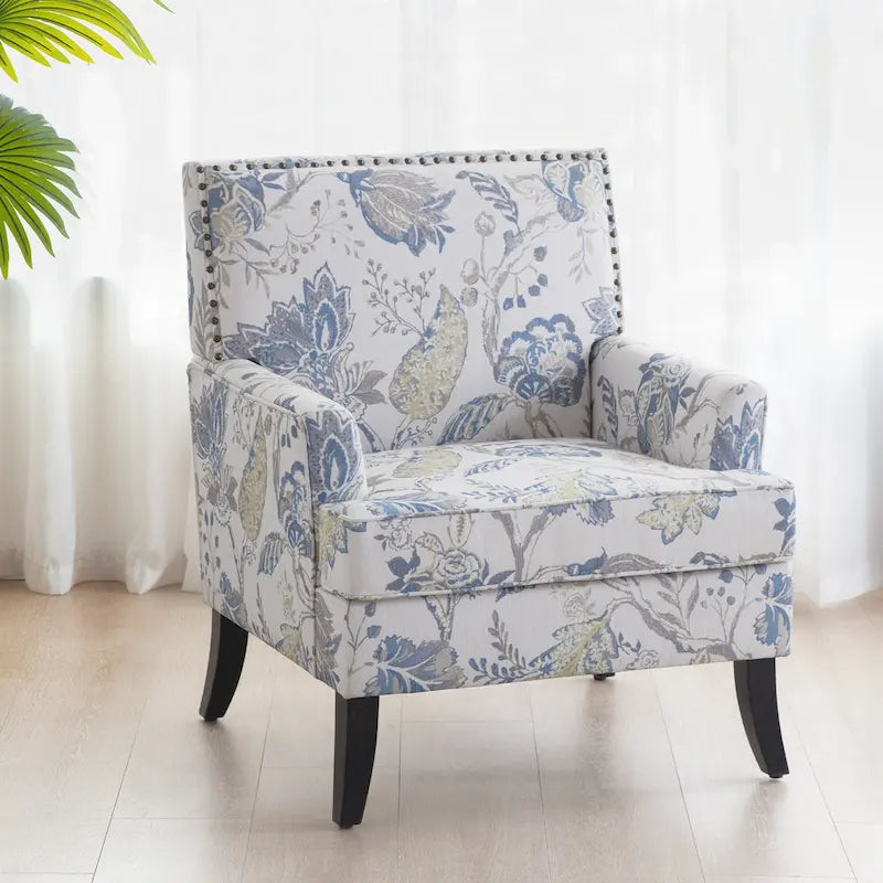 Fauteuils d'appoint avec garniture cloutée, ensemble de 2