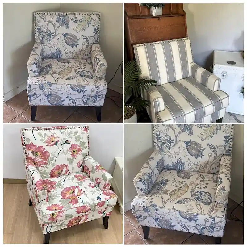 Fauteuils d'appoint avec garniture cloutée, ensemble de 2