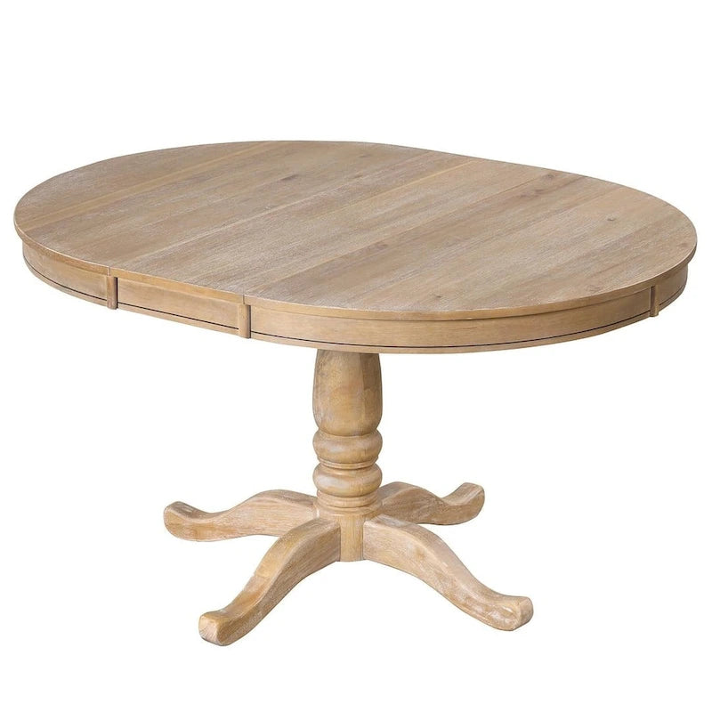 Ensemble table et chaises de salle à manger rondes extensibles style ferme, 42-54 pouces, pour 4 personnes