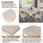 Ensemble table et chaises de salle à manger rondes extensibles style ferme, 42-54 pouces, pour 4 personnes