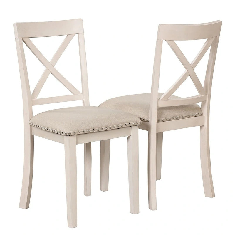 Ensemble table et chaises de salle à manger rondes extensibles style ferme, 42-54 pouces, pour 4 personnes