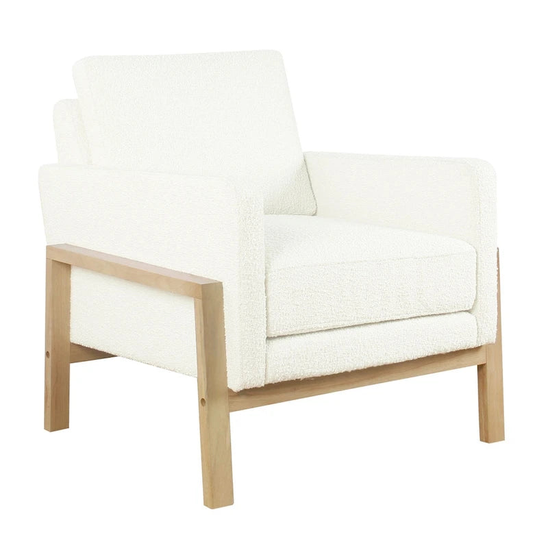 Fauteuil d'appoint moderne HomePop à structure en bois