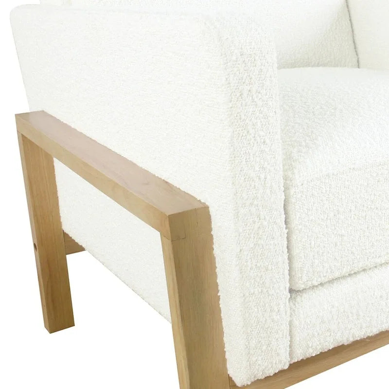 Fauteuil d'appoint moderne HomePop à structure en bois