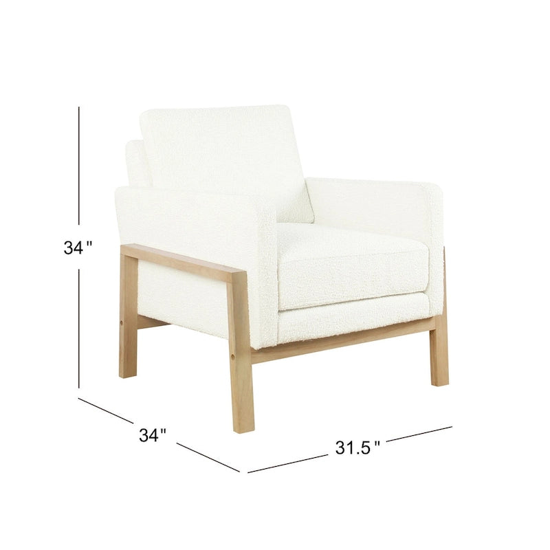 Fauteuil d'appoint moderne HomePop à structure en bois