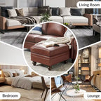 Pouf Irene contemporain en cuir véritable résistant à l'eau par HULALA HOME