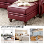 Pouf Irene contemporain en cuir véritable résistant à l'eau par HULALA HOME