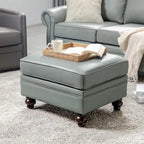 Pouf Irene contemporain en cuir véritable résistant à l'eau par HULALA HOME