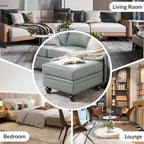 Pouf Irene contemporain en cuir véritable résistant à l'eau par HULALA HOME