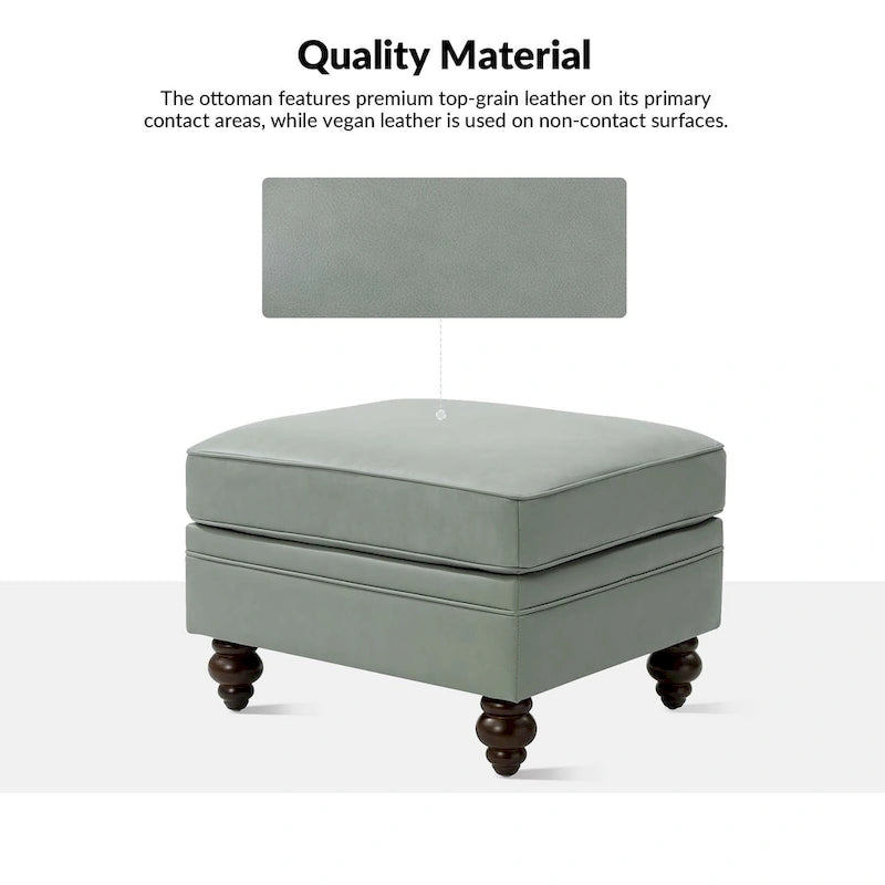 Pouf Irene contemporain en cuir véritable résistant à l'eau par HULALA HOME