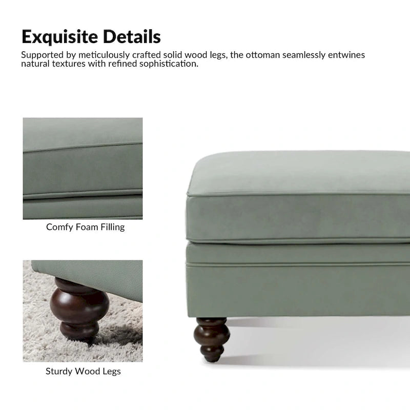 Pouf Irene contemporain en cuir véritable résistant à l'eau par HULALA HOME