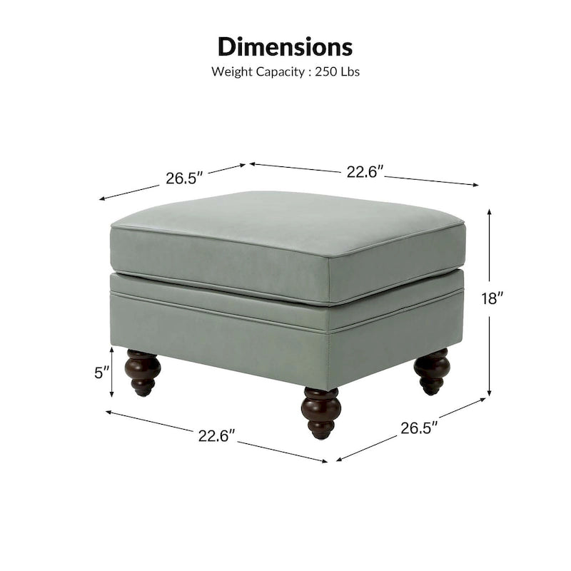 Pouf Irene contemporain en cuir véritable résistant à l'eau par HULALA HOME