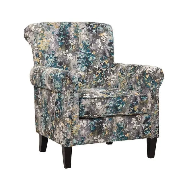 Roseanne Upholstered Accent Armchair with Silver Nailhead Trim