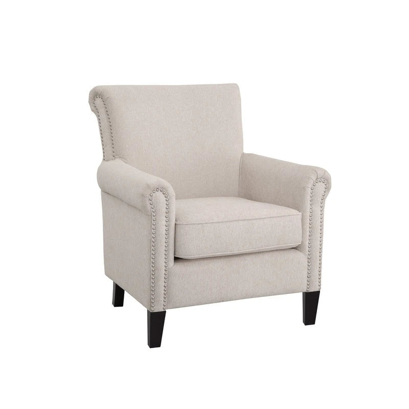 Roseanne Upholstered Accent Armchair with Silver Nailhead Trim