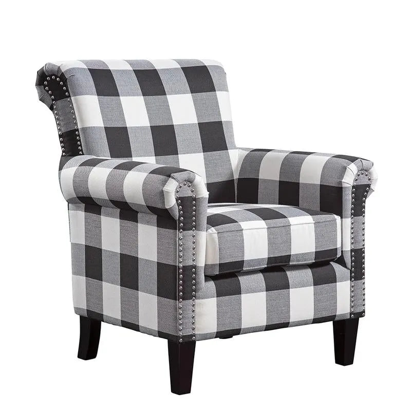 Roseanne Upholstered Accent Armchair with Silver Nailhead Trim