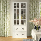 Buffet-bibliothèque combiné 78,7 cm avec étagère en verre et vitrine