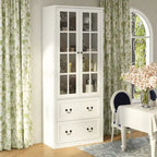 Buffet-bibliothèque combiné 78,7 cm avec étagère en verre et vitrine