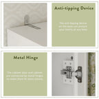 Buffet-bibliothèque combiné 78,7 cm avec étagère en verre et vitrine